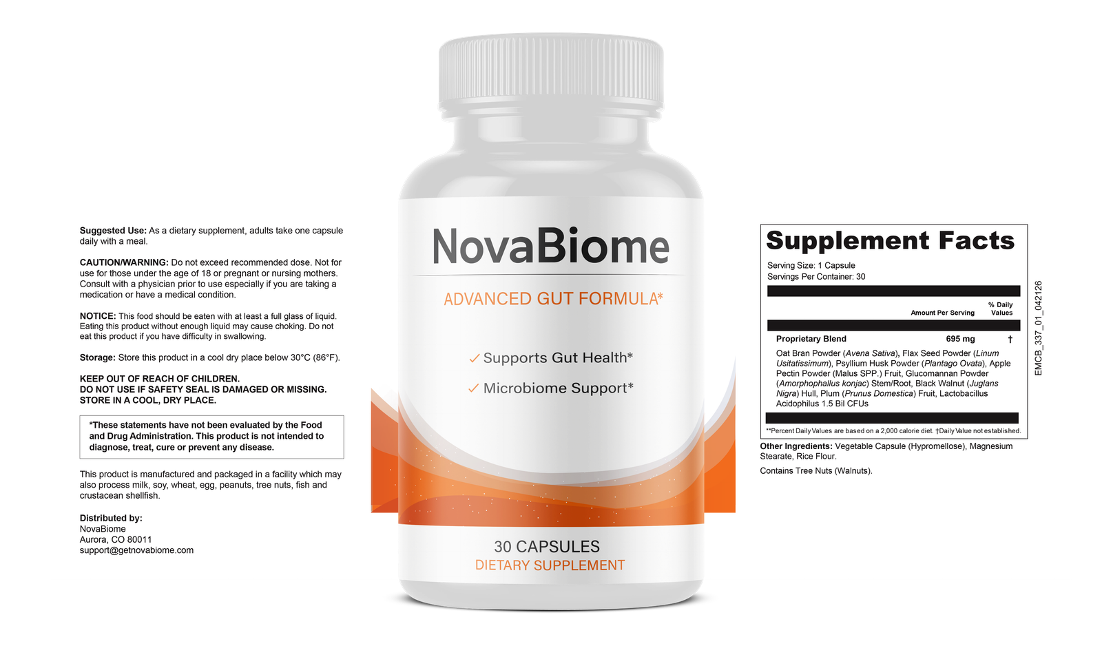 NovaBiome Bottle Label